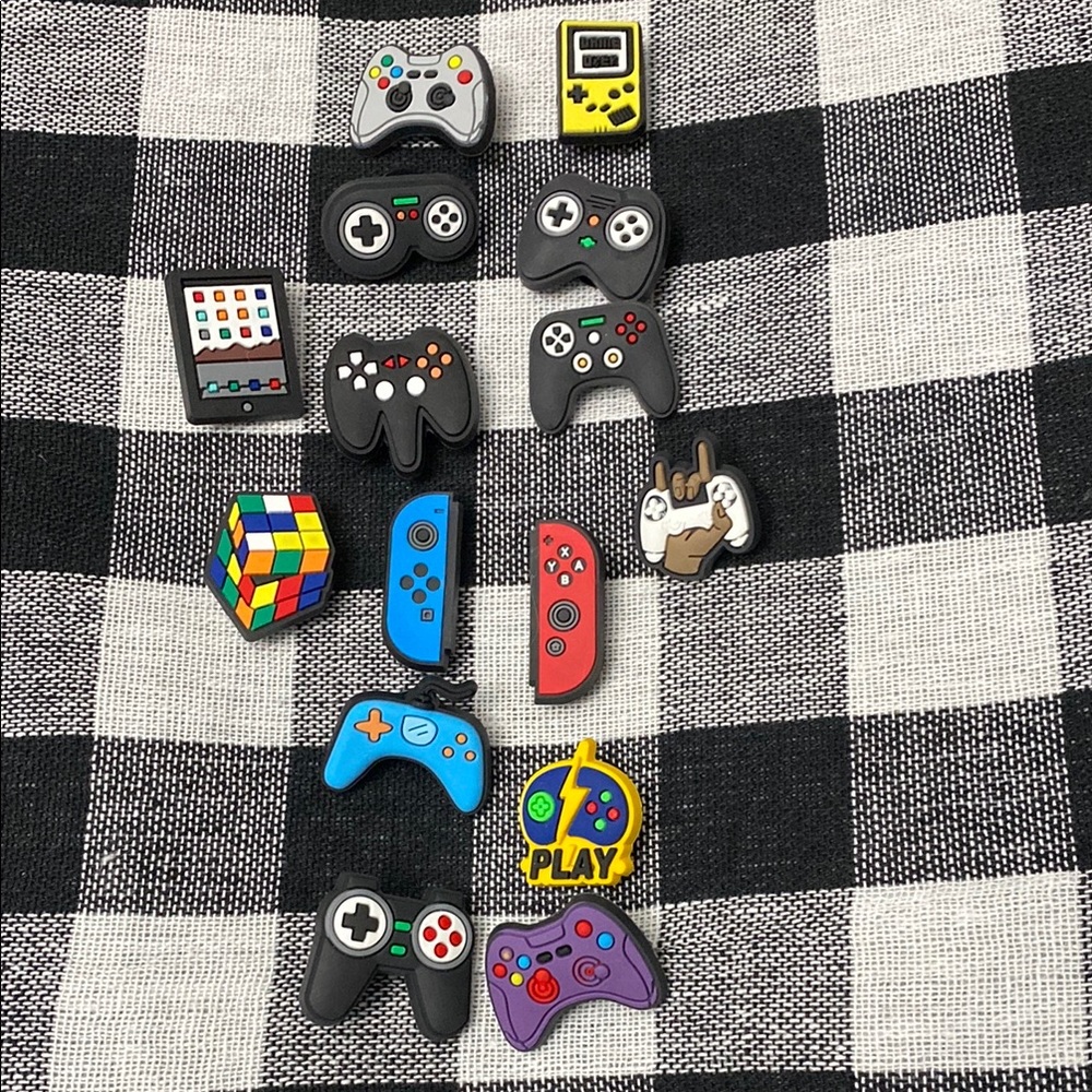 Retro Vintage Gamer Croc Charms Controllers Nintendo Xbox PlayStation switch